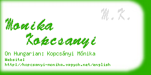 monika kopcsanyi business card