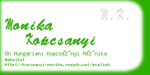 monika kopcsanyi business card